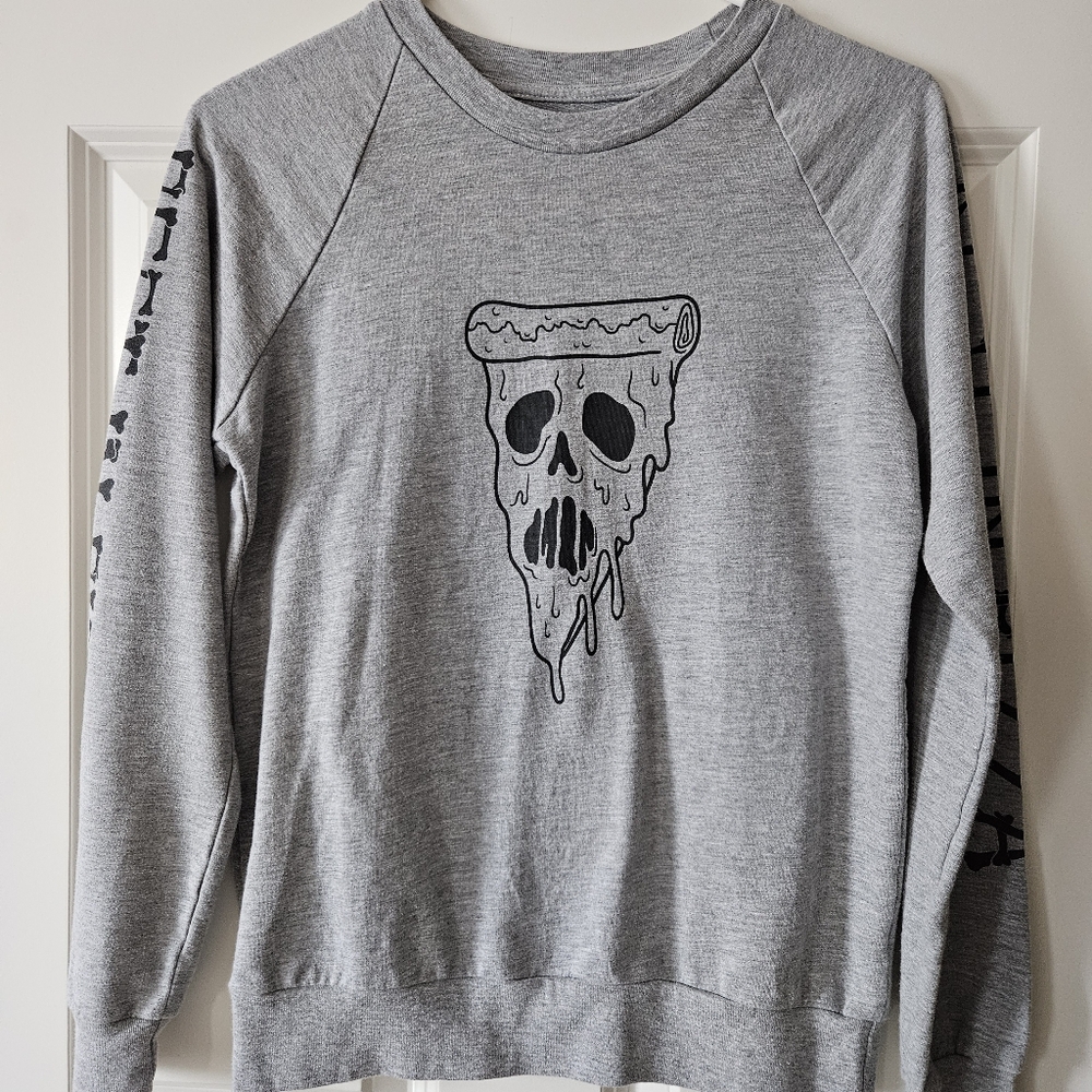 EUC Rest In Pizza Gray Light Sweatshirt Size XS
